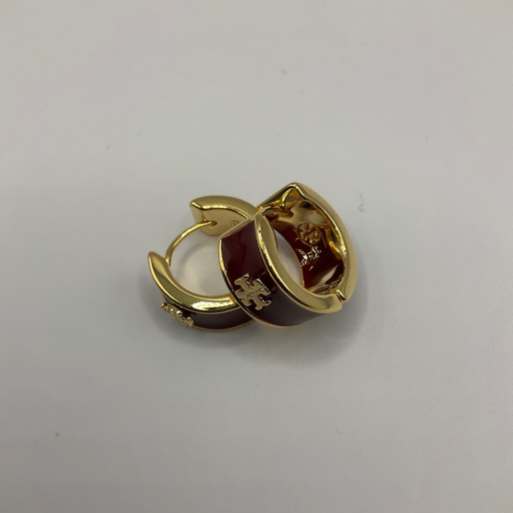 Tory Burch Kira Enamel Huggie Hoop Earrings